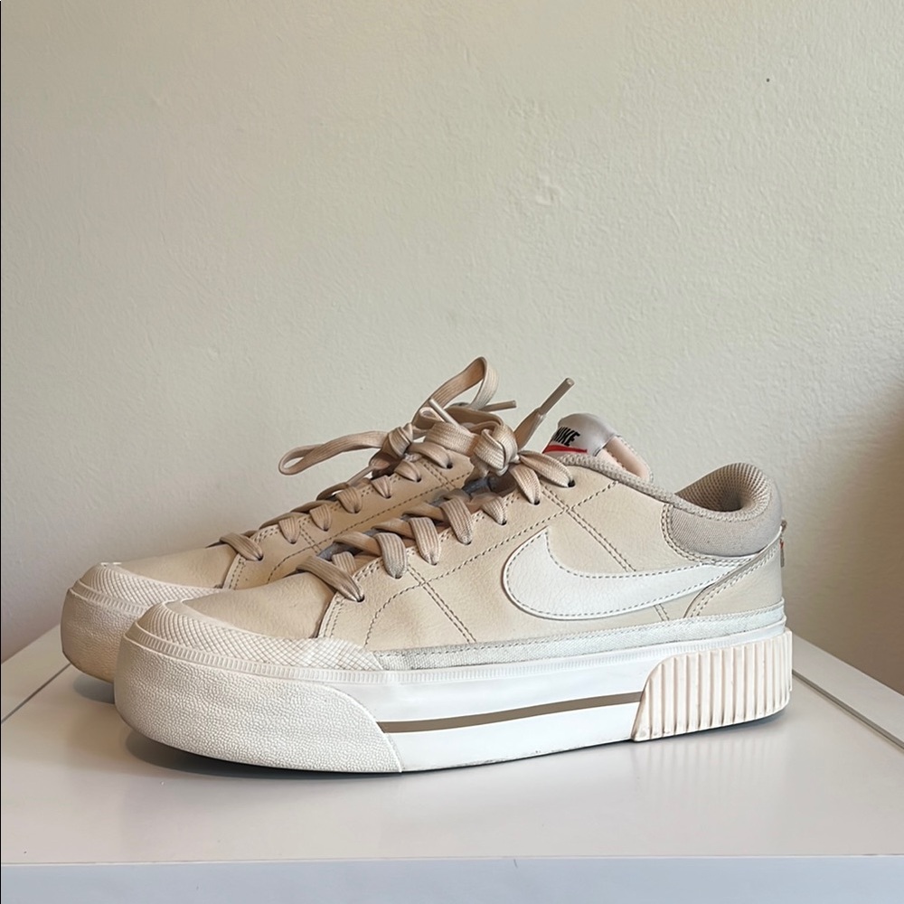 Nike Beige Legacy Court Lift Sneakers